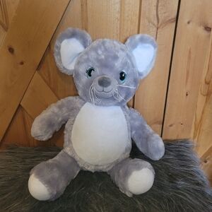 Build-A-Bear Merry Mouse Retired Plush Grey Blue Eyes Large Ears Whiskers